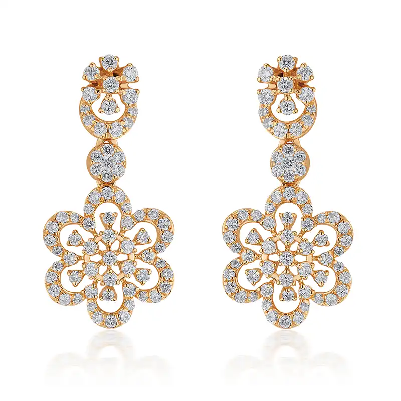 Floral Diamond Necklace & matching earrings